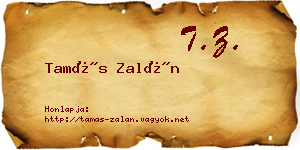 Tamás Zalán névjegykártya